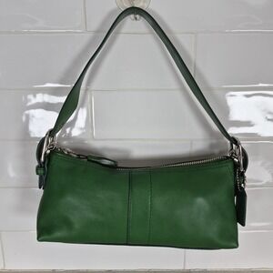 COACH 7461‎ Hampton Mini Demi Baguette Handbag Kelly Green Y2K Vintage Purse